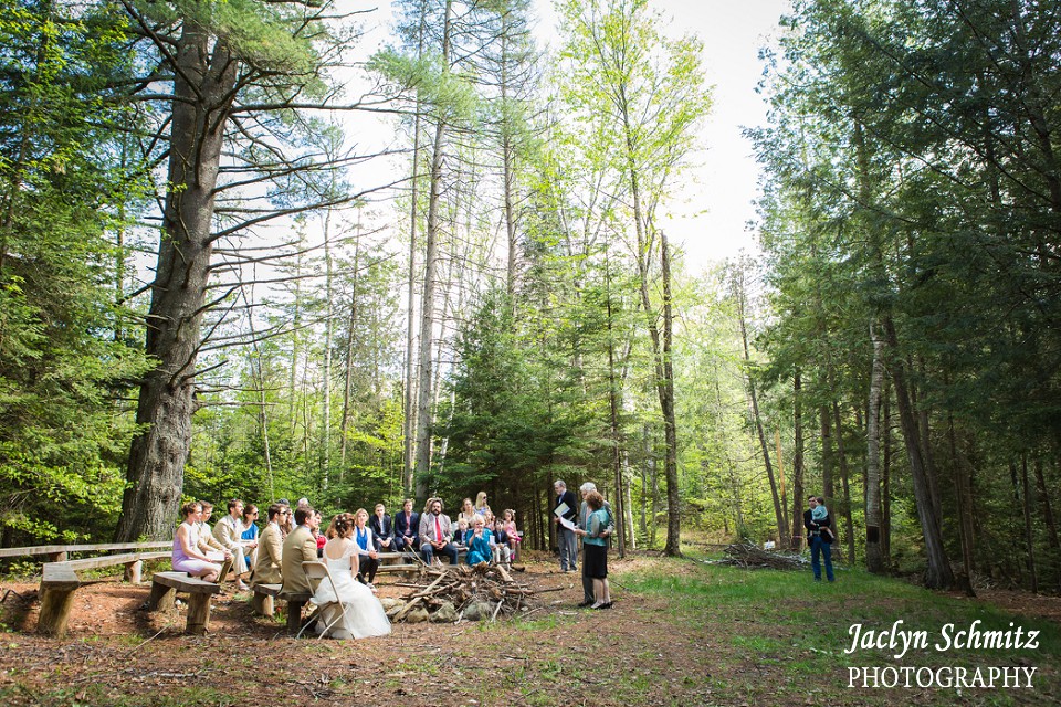 ketubah signing in secluded forest vermont